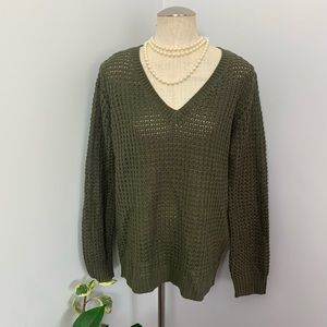 Moss Green Loose Knit Sweater (M/L)